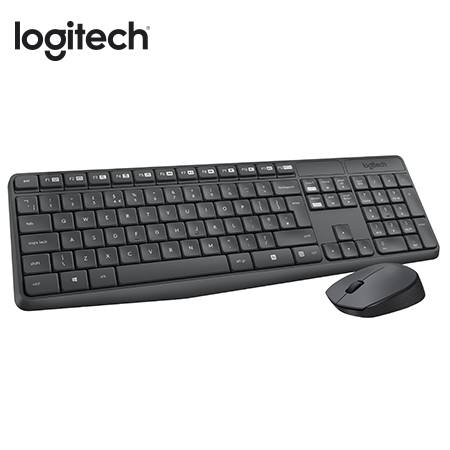 Teclado Logitech + Mouse Mk235 Wireless Usb Sp Black