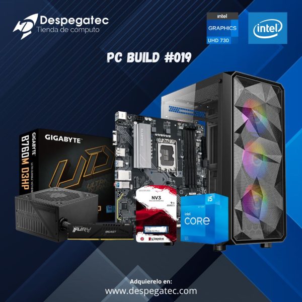 Pc Build #19, Intel Core Core i5-14400, RAM 16GB DDR5-5600MHz, 1TB SSD Nvme