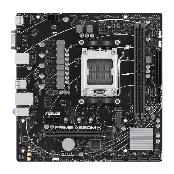 Motherboard ASUS PRIME A620M-K,  Chipset AMD A620,  Socket AMD AM5,  Micro ATX