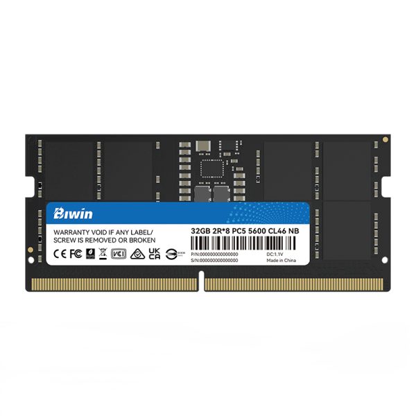 Memoria Biwin SODIMM,  32GB DDR5-5600,  2R*8,  CL46,  1.10V,  262 Pin