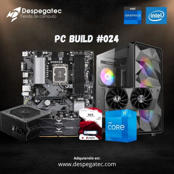 Pc Build #24,Intel Core i5-12400F, RAM 16GB DDR5 2X8GB,1TB NV3,RTX 3060 VENTUS 2X 12G OC