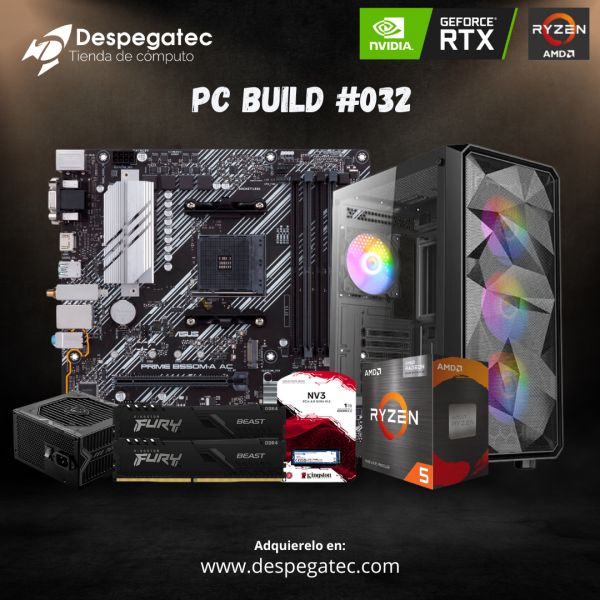 Pc Build #32, AMD Ryzen 5 5600GT, Asus PRIME B550M-A AC, Ram 16GB, DDR4 3600 MHz, 1000GB NVMe M.2 SSD