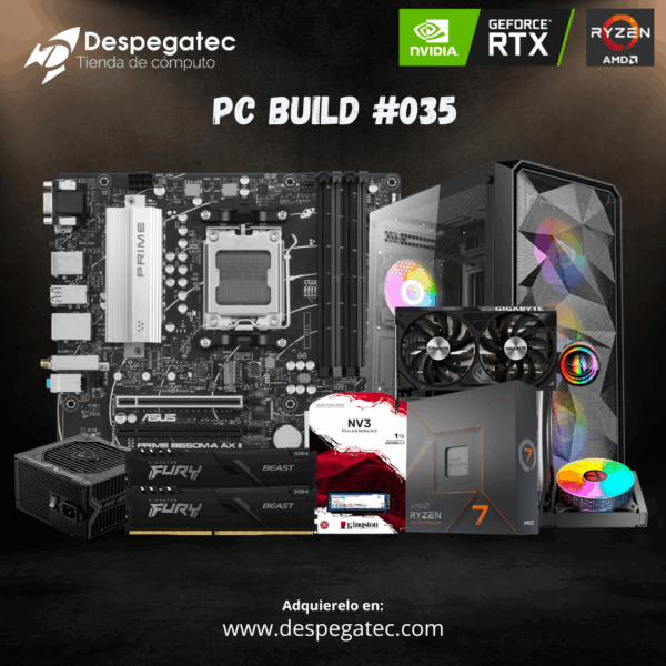 Pc Build #35, Ryzen 7 7700X, 32GB DDR5-5200MHz, 1TB NV3 M.2 SSD, RTX 4070 WINDFORCE 2X OC V2 12G