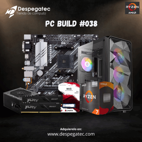 Pc Build #38, Ryzen 7 5700G, 16GB DDR4-3200MHz, 1TB NV3 M.2 SSD