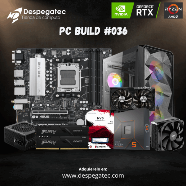 Pc Build #36, Ryzen 5 7600X, 32GB DDR5-5200MHz, 1TB NV3 M.2 SSD, RTX 4070 WINDFORCE 2X OC V2 12G